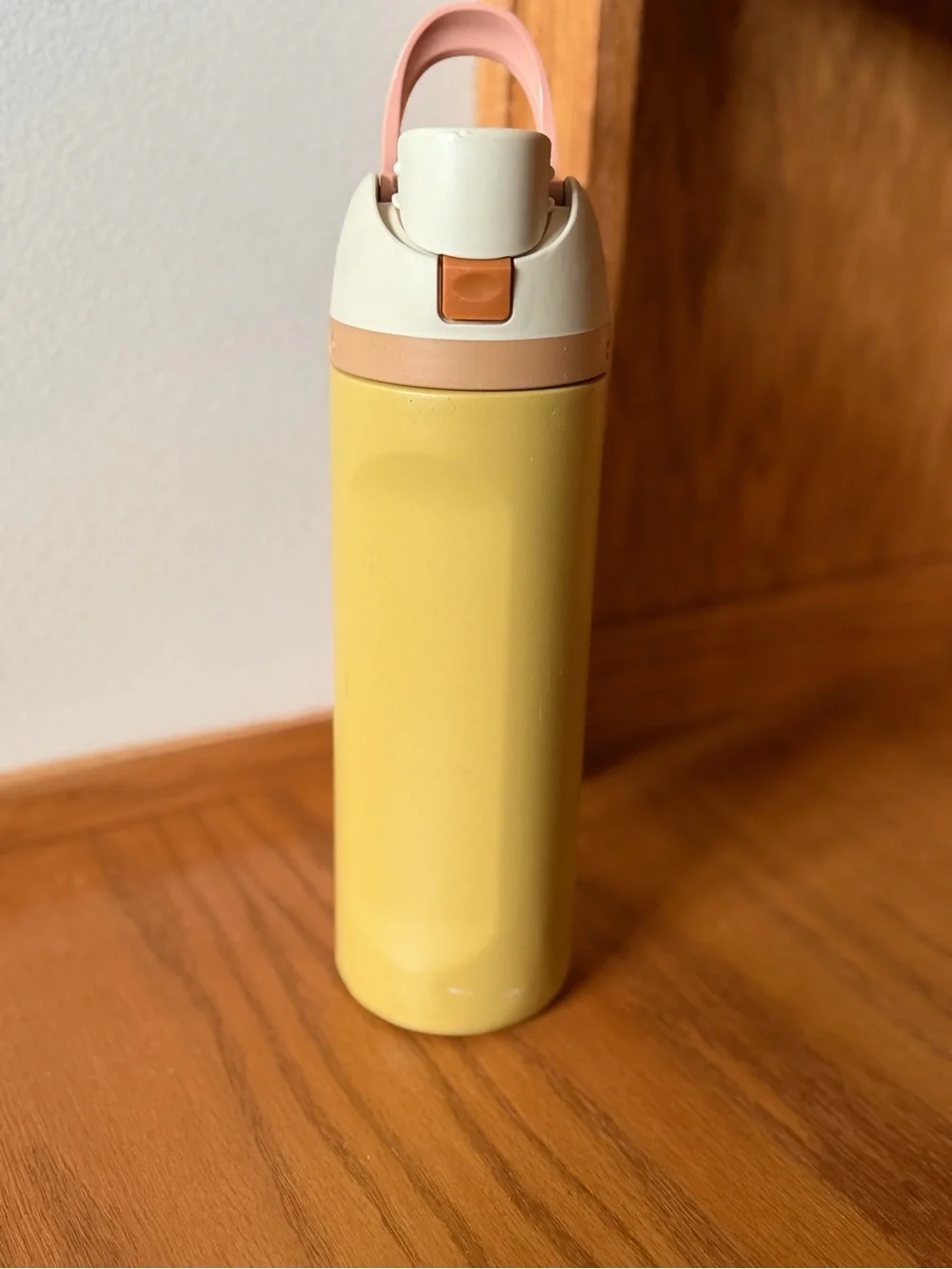Yellow Travel Bottle with Cream Lid and Pink Handle - Unbranded